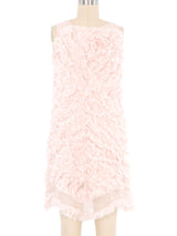 Chloe Blush Silk Ruffle Applique Dress Dress arcadeshops.com