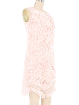 Chloe Blush Silk Ruffle Applique Dress Dress arcadeshops.com