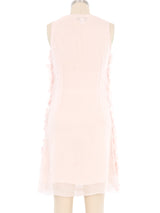 Chloe Blush Silk Ruffle Applique Dress Dress arcadeshops.com