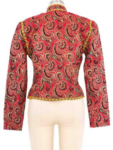 Red And Gold Brocade Cropped Jacket Jacket arcadeshops.com
