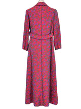 1970s Red And Purple Brocade Maxi Coat Outerwear arcadeshops.com