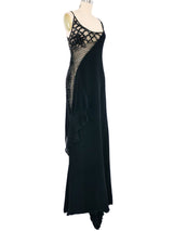Valentino Sheer Panel Embellished Slip Dress Dress arcadeshops.com