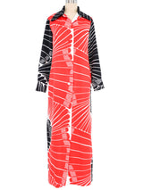 1970s Lanvin Red And Black Printed Shirt Dress Dress arcadeshops.com