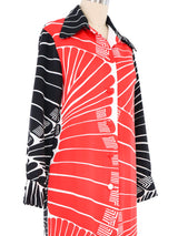 1970s Lanvin Red And Black Printed Shirt Dress Dress arcadeshops.com