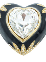 Sardi Oversized Enameled Heart Brooch Accessory arcadeshops.com