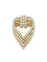 Rhinestone Layered Heart Brooch Accessory arcadeshops.com