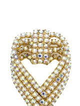 Rhinestone Layered Heart Brooch Accessory arcadeshops.com