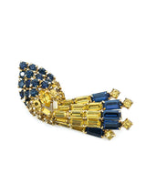Blue And Yellow Stone Tear Drop Brooch Accessory arcadeshops.com