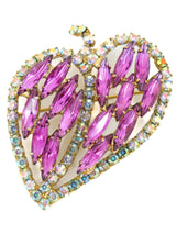 1960s Abstract Rhinestone Heart Brooch Accessory arcadeshops.com