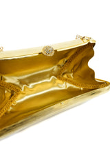 Goldtone Rhinestone Studded Evening Clutch Accessory arcadeshops.com