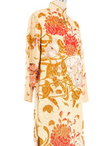 1970s Metallic Brocade Fringe Trim Gown Dress arcadeshops.com