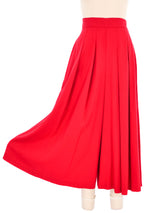 Red Pleated Culottes Bottom arcadeshops.com