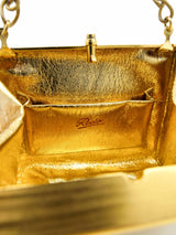 1970s Rodo Etched Crosshatch Metal Box Bag Accessory arcadeshops.com