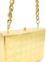 1970s Rodo Etched Crosshatch Metal Box Bag Accessory arcadeshops.com