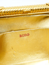 1970s Rodo Etched Goldtone Clutch Accessory arcadeshops.com