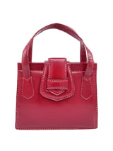 1960s Red Leather Topstitch Handbag Accessory arcadeshops.com