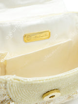 Ivory Beaded Shoulder Bag Accessory arcadeshops.com