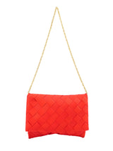 1960s Red Grosgrain Ribbon Woven Convertible Clutch Accessory arcadeshops.com