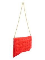 1960s Red Grosgrain Ribbon Woven Convertible Clutch Accessory arcadeshops.com