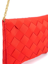 1960s Red Grosgrain Ribbon Woven Convertible Clutch Accessory arcadeshops.com