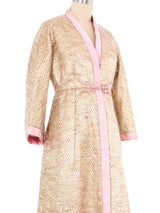 1960s Baby Pink Metallic Tweed Robe Dress Dress arcadeshops.com