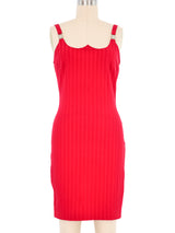 Versace Jeans Couture Red Striped Bodycon Dress Dress arcadeshops.com
