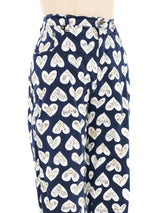 1980s Moschino Heart Print Jeans Bottom arcadeshops.com