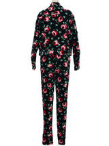 1980s Esprit Velvet Rose Print Three Piece Ensemble Suit arcadeshops.com
