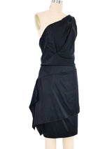 Chanel Draped Silk One Shoulder Dress Dress arcadeshops.com