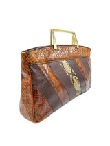 Patchwork Snakeskin Handle Bag Accessory arcadeshops.com