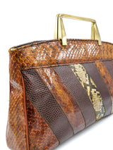 Patchwork Snakeskin Handle Bag Accessory arcadeshops.com