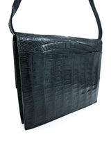 Black Leather Convertible Envelope Clutch Accessory arcadeshops.com