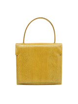 1960s Saks Mustard Leather Top Handle Bag Accessory arcadeshops.com