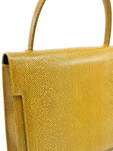 1960s Saks Mustard Leather Top Handle Bag Accessory arcadeshops.com