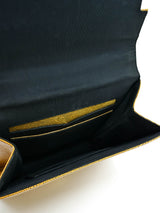 1960s Saks Mustard Leather Top Handle Bag Accessory arcadeshops.com