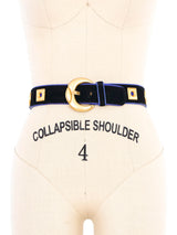 Escada Embellished Cobalt Suede Belt Accessory arcadeshops.com