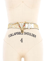 Longhorn Skull Buckled Studded Western Belt Accessory arcadeshops.com