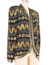 1980s Sequin Embellished Silk Jacket Jacket arcadeshops.com