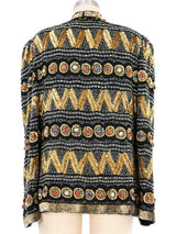 1980s Sequin Embellished Silk Jacket Jacket arcadeshops.com