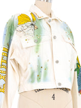 Exotic Parrot Painted Denim Jacket Jacket arcadeshops.com