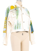 Exotic Parrot Painted Denim Jacket Jacket arcadeshops.com