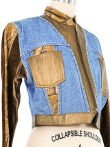 2000s Patchwork Embellished Denim Jacket Jacket arcadeshops.com