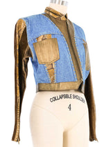 2000s Patchwork Embellished Denim Jacket Jacket arcadeshops.com