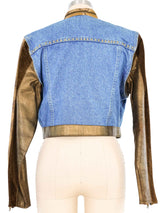 2000s Patchwork Embellished Denim Jacket Jacket arcadeshops.com