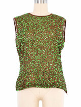 Dolce And Gabbana Sequin Embellished Tank Top arcadeshops.com