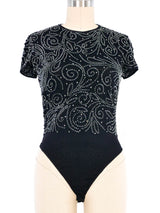 Armani Embellished Mesh Bodysuit Jumpsuit arcadeshops.com