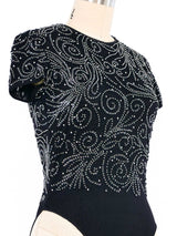 Armani Embellished Mesh Bodysuit Jumpsuit arcadeshops.com