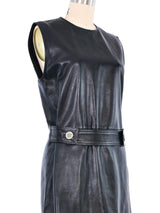 Versace Belted Leather Shift Dress Dress arcadeshops.com