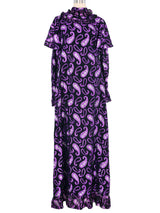 1970s Metallic Paisley Prairie Dress Dress arcadeshops.com