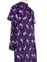 1970s Metallic Paisley Prairie Dress Dress arcadeshops.com